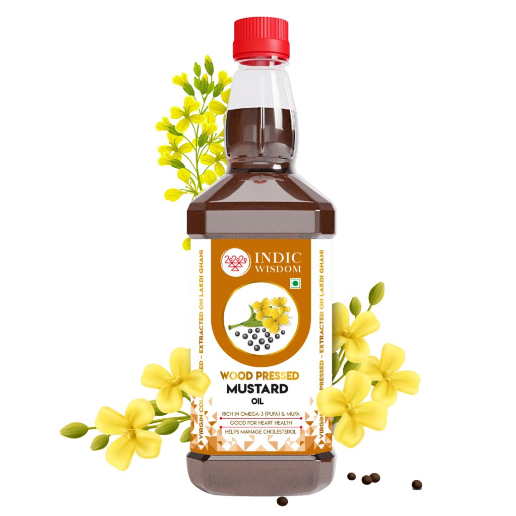 Wood Pressed Mustard Oil vector image