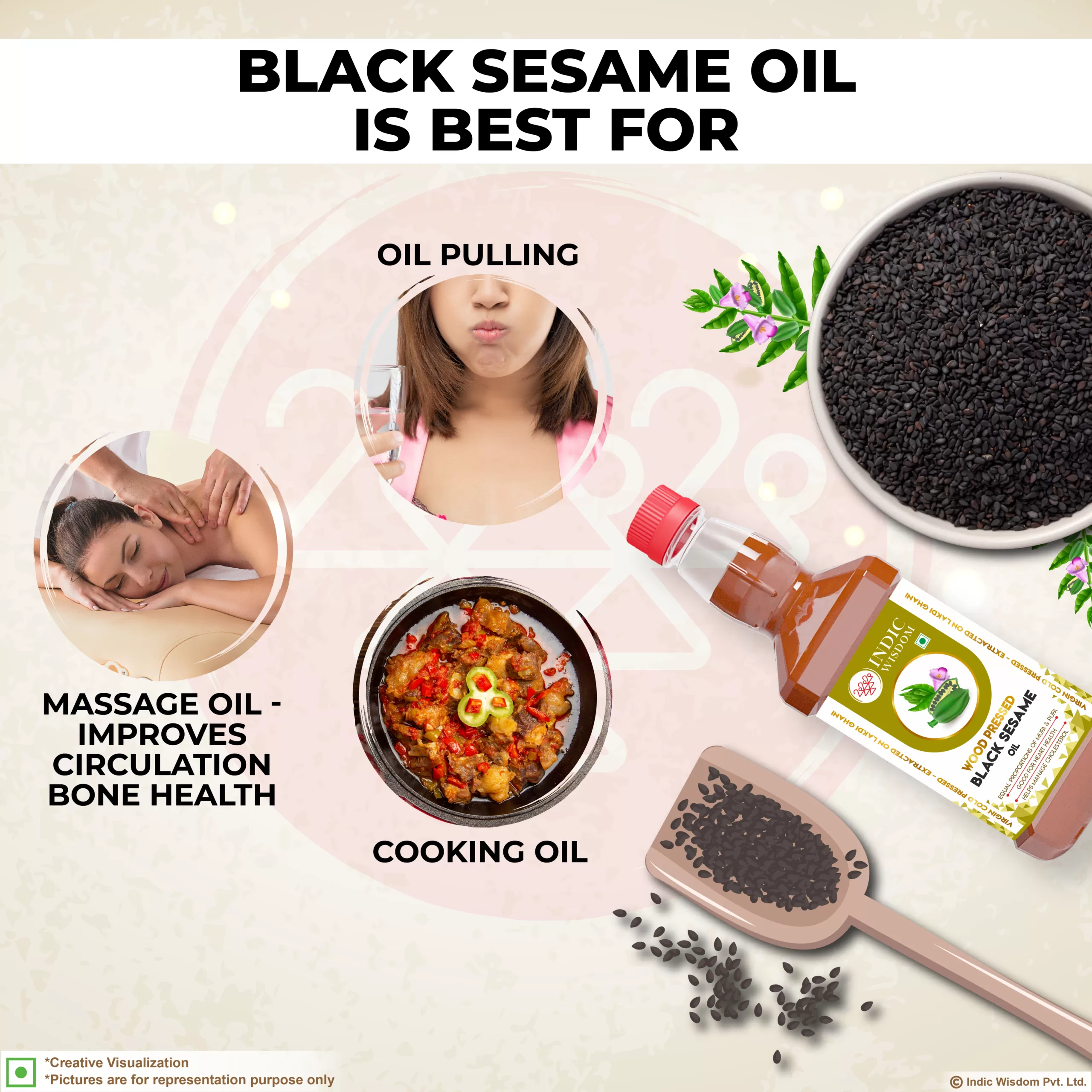 Benefits of wood pressed black sesame oil