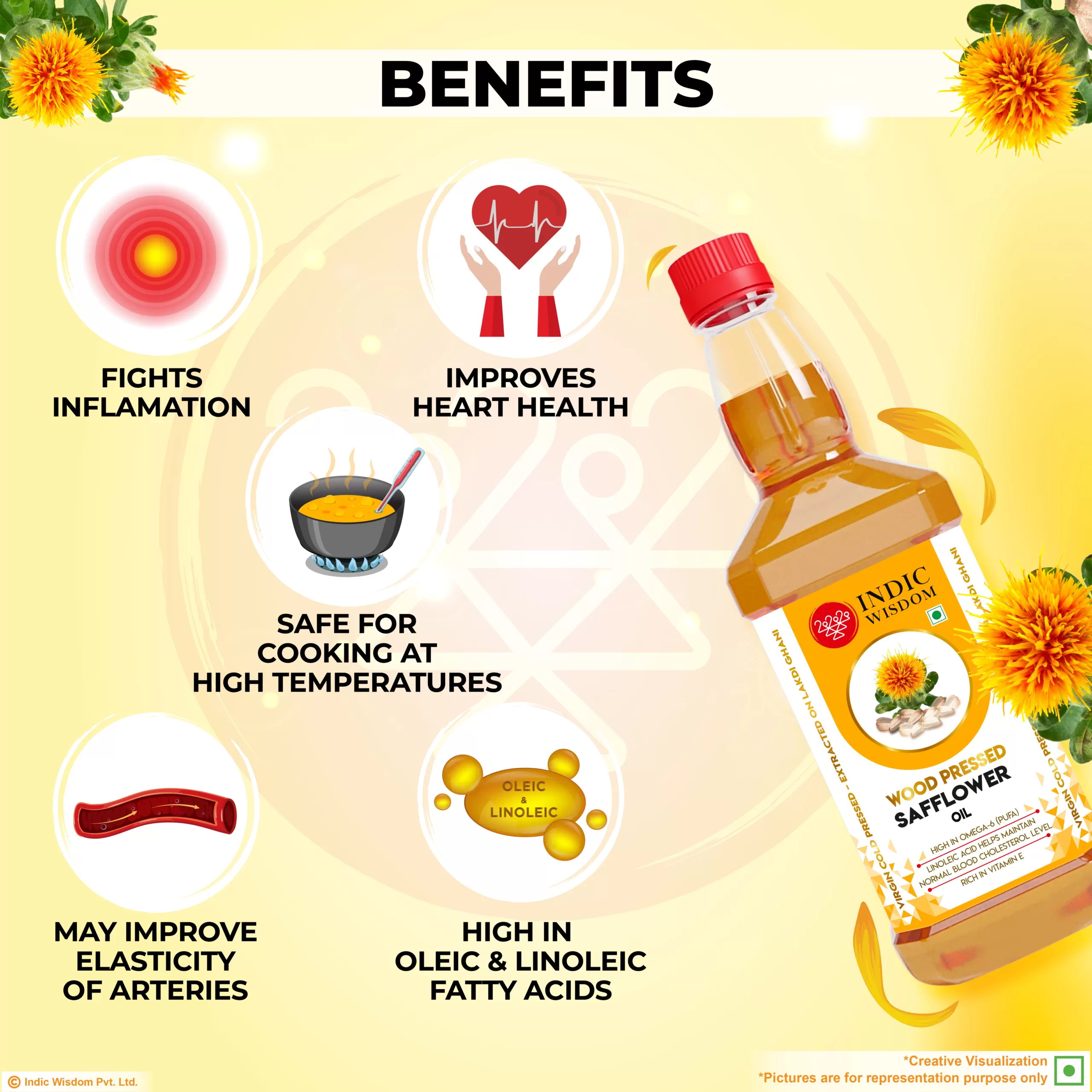 Benefits of wood pressed safflower oil