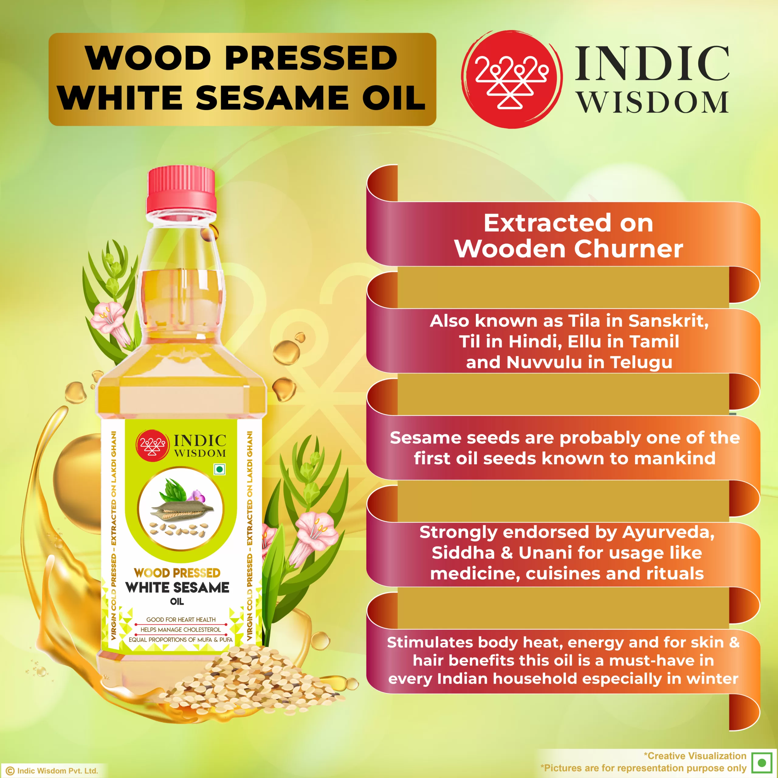 Benefits of wood pressed white sesame oil